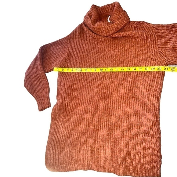 ▶️ Free People ◀️ Eleven Burnt Orange Cowl Neck Oversized Chunky Knit Sweater - Picture 13 of 16